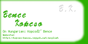 bence kopcso business card